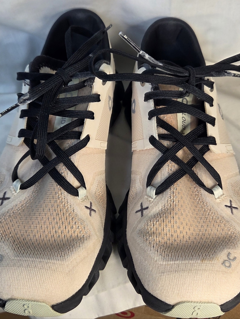 On Cloud X Fawn Black Running Shoes Women's Size 8.5 Low Top CloudTec Helion